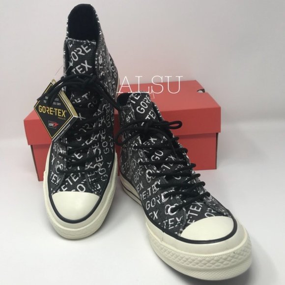 Converse Chuck 70 HI “Gore-Tex” Black White Canvas Shoes Skate Mens Size 162347C - Picture 6 of 9